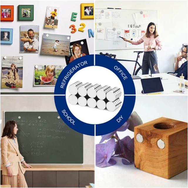 Alt view image 5 of 7 - 50Pcs Small Refrigerator Magnets, 10x3mm Round Rare Earth Magnet Mini Tiny Neodymium Strong Magnets for Crafts, DIY, Fridge, Miniatures, Whiteboard, Office, Kitchen, Dry Erase Board