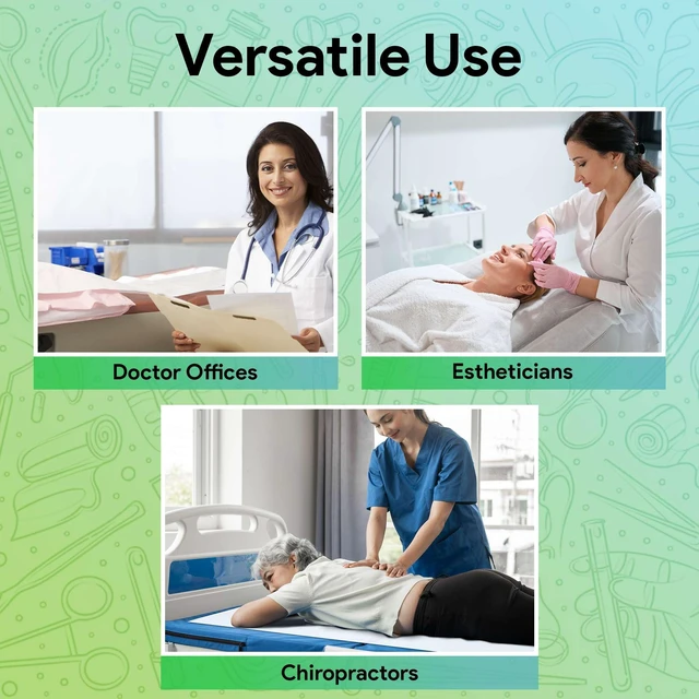 Alt view image 5 of 6 - Medical Exam Table Paper 17"x125 Feet - 2 Rolls of Disposable White Table Paper Rolls for Doctor's Offices, Chiropractors, and More - Latex Free Bed Sheet