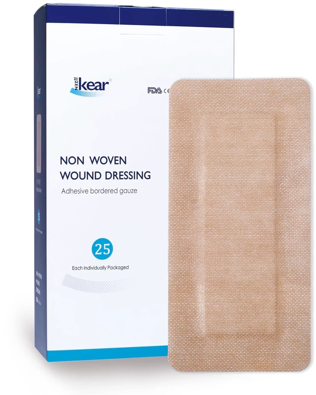 Main image of 4"X8" 25 PCS Extra Large Sterile Nude Island Dressing Bandage for Wound - Self-Adhesive Boarded Gauze Pads - Latex Free - Professional Grade Medical Dressing (Nude, 4"X8"-25PCS)