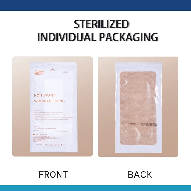 Alt view image 3 of 7 - 4"X8" 25 PCS Extra Large Sterile Nude Island Dressing Bandage for Wound - Self-Adhesive Boarded Gauze Pads - Latex Free - Professional Grade Medical Dressing (Nude, 4"X8"-25PCS)