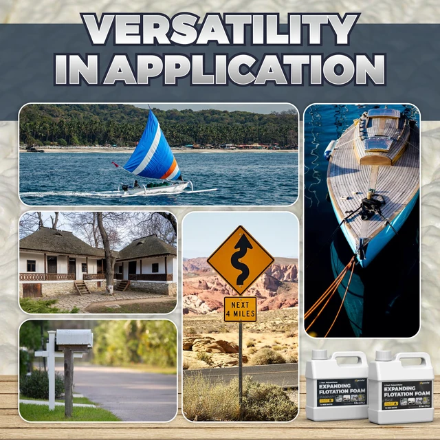 Alt view image 6 of 7 - 2 Lb Density Marine Expanding Foam Kit, 2 Part Flotation Foam Kit for Boat Closed Cell Polyurethane Foam for Boat Flotation, Liquid Pour Foam for Reinforcement and Large Gap Filling, 2 Quart Kit
