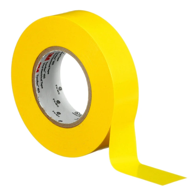 Alt view image 3 of 6 - Temflex Vinyl Electrical Tape 165, 3/4 in x 60 ft, Yellow, 10 Roll Pack Multi-Purpose, 19 mm x 18 m