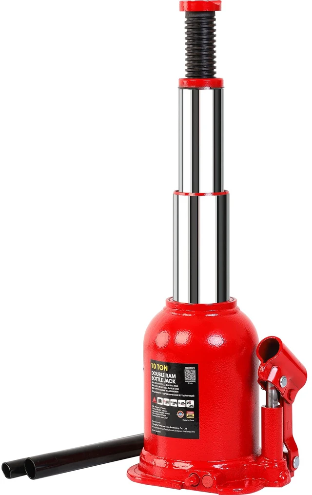 Main image of 10 Ton (20,000 LBs) Torin Double Ram Welded Hydraulic Car Bottle Jack for Auto Repair and House Lift, Red, ATH81002XR
