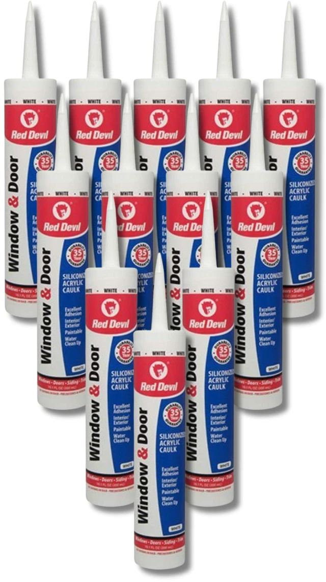 Main image of 0846 Window & Door Siliconized Acrylic Caulk, White, 10.1 oz, Pack of 12