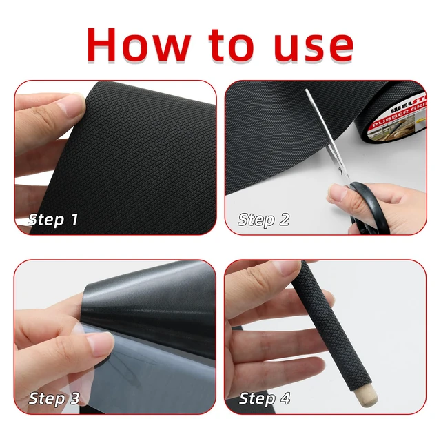 Alt view image 4 of 7 - Rubber Grip Tape, Ultra Strong Sweat Absorbent Anti Slip Tape with Textured Adhesive for DIY Tools & Gadgets (Black, 6In x 16.4Ft)