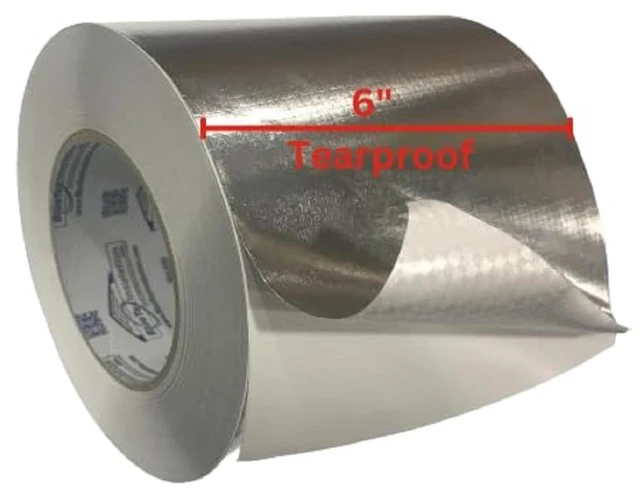 Main image of HVAC Aluminum Foil Tape 6 inch x 150 ft (6 mil), Professional Grade Silver Duct Tape Metallic, Tear-Proof Woven HVAC Tape Heavy Duty, for Ductwork, Dryer Vent & Insulation - 1 Roll