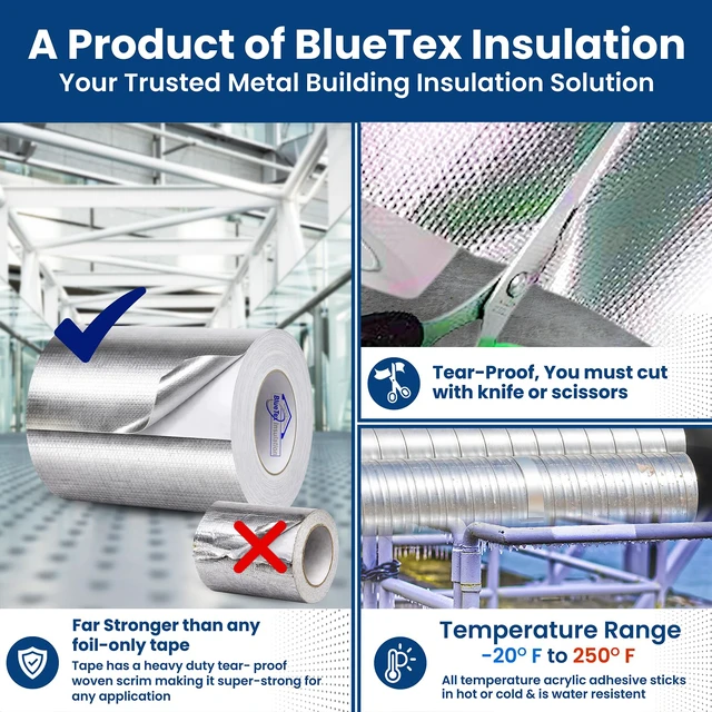 Alt view image 4 of 7 - HVAC Aluminum Foil Tape 6 inch x 150 ft (6 mil), Professional Grade Silver Duct Tape Metallic, Tear-Proof Woven HVAC Tape Heavy Duty, for Ductwork, Dryer Vent & Insulation - 1 Roll