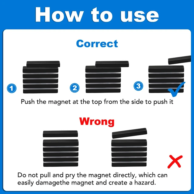 Alt view image 4 of 6 - Strong Neodymium Magnets with Adhesive Backing, 25 Pack, 40x10x5 mm Powerful Rare Earth Bar Magnets, Waterproof Black Magnetic Magnet Strips Heavy Duty for Craft, Kitchen, DIY, Office