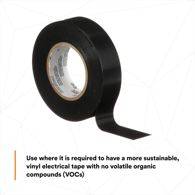 Alt view image 7 of 7 - Temflex Vinyl Electrical Tape 165, 3/4 in x 60 ft, Black, 10 Roll Pack Multi-Purpose, 19 mm x 18 m