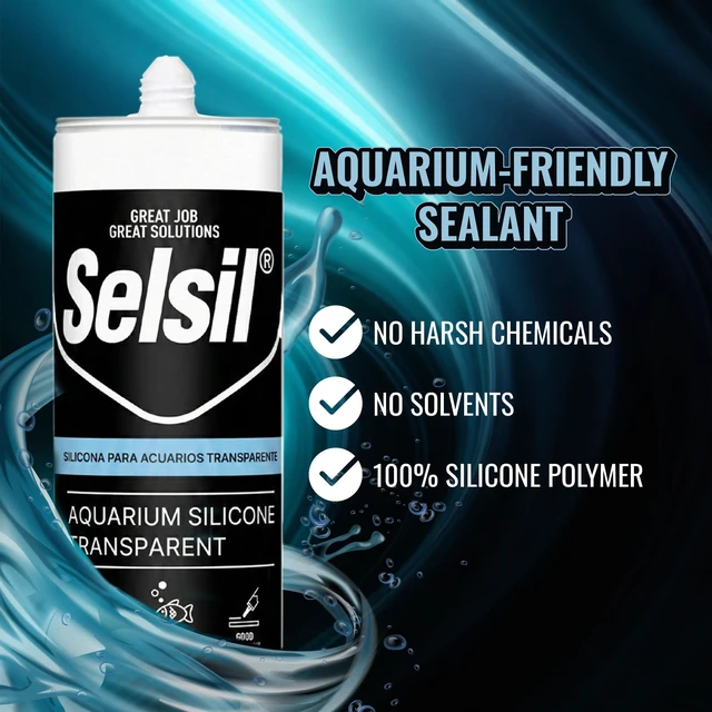 Alt view image 2 of 7 - Aquarium Silicone Clear Sealant - High Elasticity, Safe for Fish, Solvent-Free, Ozone-Resistant, Transparent 10.14 Fl Oz, 1 Pack
