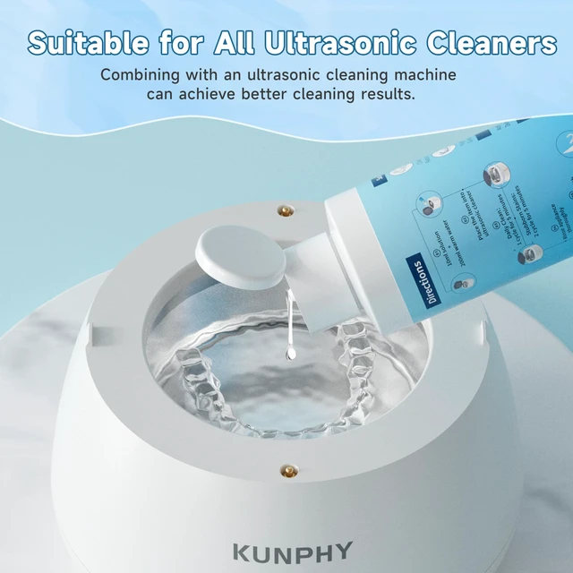 Alt view image 7 of 7 - Ultrasonic Retainer Cleaner Solution for Ultrasonic Denture Cleaner-Professional Cleaning of Retainers, Invisible Aligners, Mouth Guards, Night Guards, Remove Odors, Discoloration & Stains 4oz