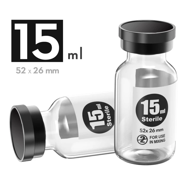 Alt view image 3 of 4 - Sterile Empty Vials with Self Healing Injection Port,with Flip Off Aluminum Cap,Sterile Package (15ml,10)