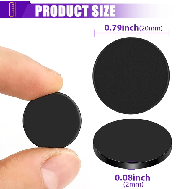 Alt view image 2 of 7 - 30 Pcs Small Neodymium Disc Magnets with Double Sided Adhesive Black Round Powerful Permanent Rare Earth Magnets, Heavy Duty Magnet for Fridge, DIY, Scientific, Craft, Office, 0.79 x 0.08 inch