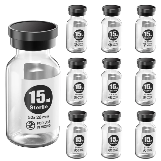 Alt view image 4 of 4 - Sterile Empty Vials with Self Healing Injection Port,with Flip Off Aluminum Cap,Sterile Package (15ml,10)
