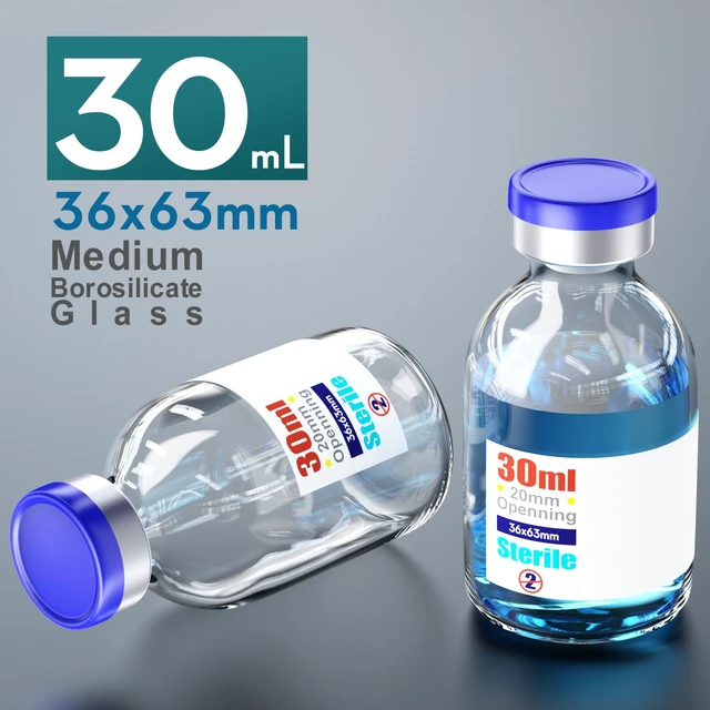 Alt view image 2 of 6 - Sterile Empty Vials with Self Healing Injection Port,with Flip Off Aluminum Cap,Sterile Package (30ml,10)
