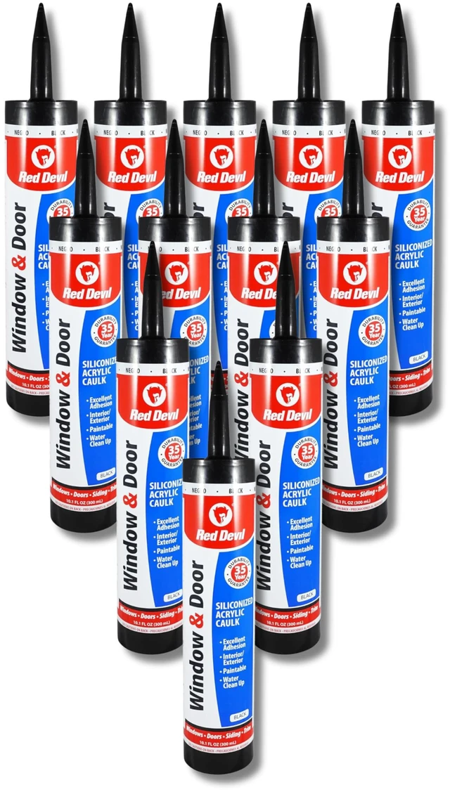 Main image of 08466012 Window & Door Siliconized Acrylic Caulk (Black), 10.1 oz, Case of 12