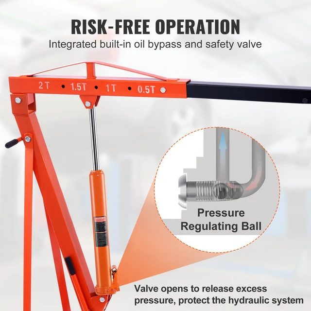 Alt view image 6 of 7 - Hydraulic Long Ram Jack, 3 Ton Engine Hoist Cylinder with Single Piston Pump and Clevis Base, for Engine Lift Hoists, Garage/Shop Cranes, Mechanical, Farm