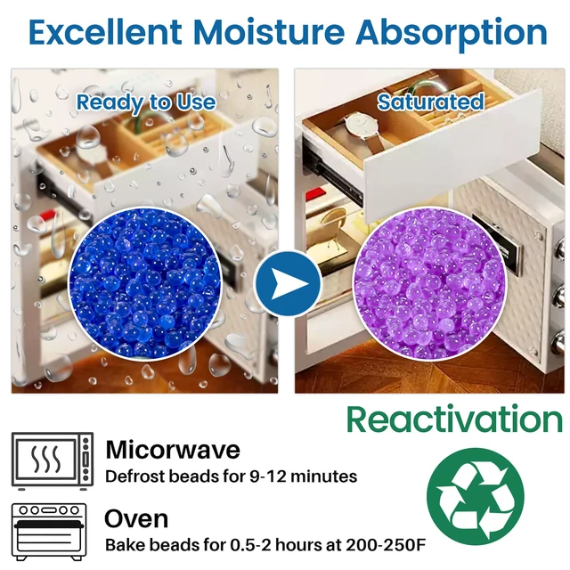 Alt view image 5 of 7 - 9 LBS Premium Blue to Pink Silica Beads, Reusable Desiccant Bulk for 3D Filament, Electronics, Cameras, Jewelry, and Safes (Blue to Pink, 9 LBS)