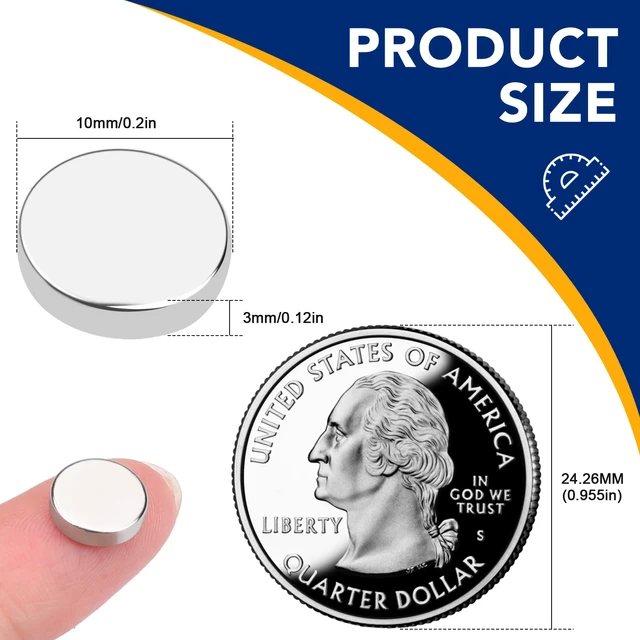 Alt view image 3 of 7 - 50Pcs Small Refrigerator Magnets, 10x3mm Round Rare Earth Magnet Mini Tiny Neodymium Strong Magnets for Crafts, DIY, Fridge, Miniatures, Whiteboard, Office, Kitchen, Dry Erase Board