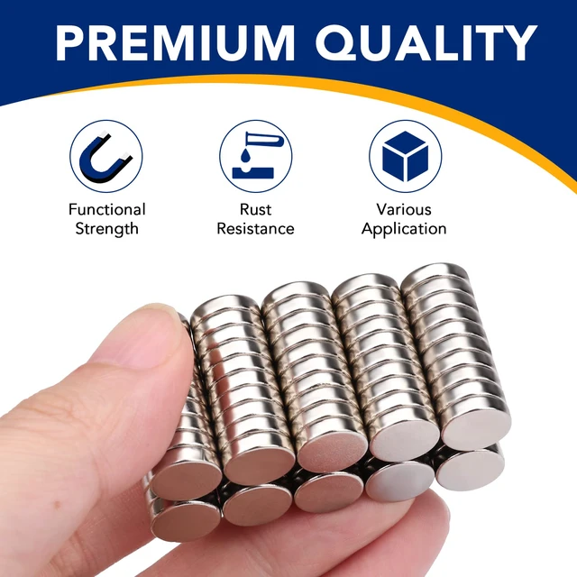 Alt view image 2 of 7 - 80 Pack Small Strong Magnets, 10x3mm Rare Earth Magnet Mini Tiny Neodymium Magnets for Crafts, 3D Printing, Refrigerator, DIY, Kitchen and Office