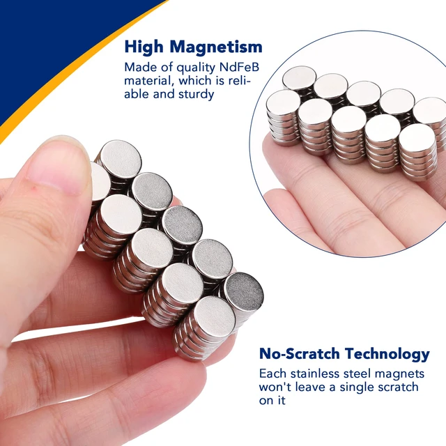 Alt view image 6 of 7 - 50Pcs Small Refrigerator Magnets, 10x3mm Round Rare Earth Magnet Mini Tiny Neodymium Strong Magnets for Crafts, DIY, Fridge, Miniatures, Whiteboard, Office, Kitchen, Dry Erase Board