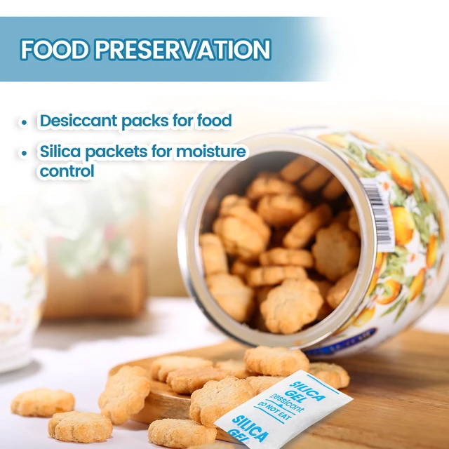 Alt view image 7 of 7 - 100PCS 5g Silica Gel Packets, Moisture Absorbers Desiccant Packs for Storage, Clothes, Shoes, Electronics, 3D Printer Filament, Jewelry, Spices, Safes, Tools