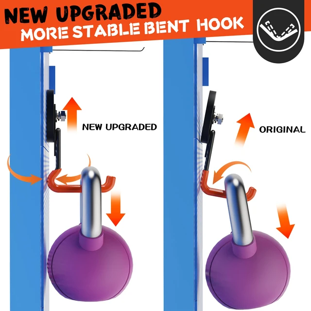 Alt view image 4 of 7 - New Upgraded Heavy Duty Magnetic Garage Hooks,2 Pack Strong Large Magnet Hooks for Power Drill,Garden Tools,Hose,Pegboard,Garage, Workshop,Magnetic Storage Hook for Hanging(Orange)