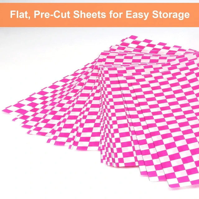 Alt view image 5 of 7 - 1200 Sheets Dry Waxed Deli Paper, 12x12 inch Checkered Food Basket Liners Deli Wrap Wax Paper Sheets for Wrapping Sandwiches Bread Burgers