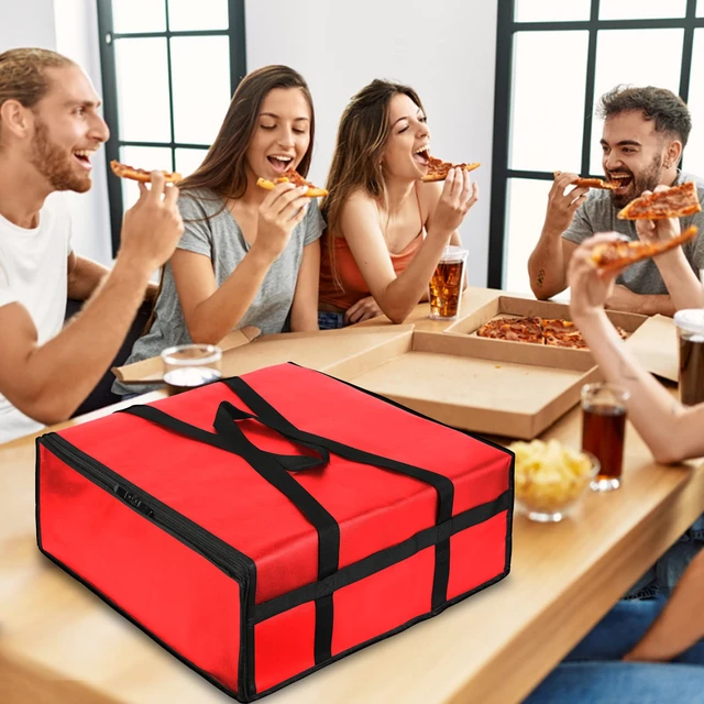 Alt view image 3 of 7 - Pizza Carrier Insulated Bags Large for Deliveries Delivery Bag 20x20 inch for Personal and Professional Pizza Warmer Bags for Carry Hot, Commercial Food Warmers for Catering, Pizza Carrier, Black