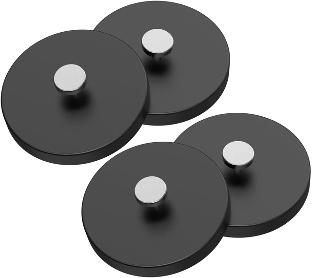 Main image of 4 Pieces Strong Rubber Coated Mounting Magnets 30 LB Force T-Shaped Hanging Buckle, Anti-Scratch, Corrosion protection, Magnetic Assembly