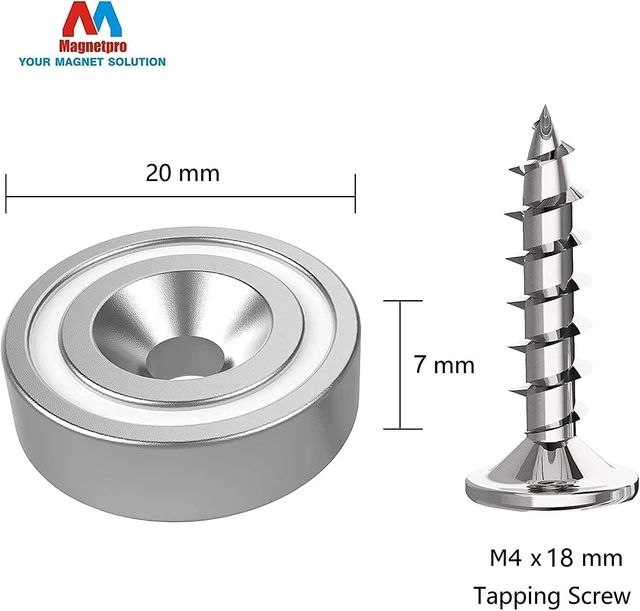Alt view image 4 of 6 - 12 Pieces Neodymium Magnets 25 LB Force, Strong Magnets Size 0.79"*0.28" with Countersunk Hole and Steel Capsule, Pot Magnet with 12 Steel Counterparts (Pack of 2)