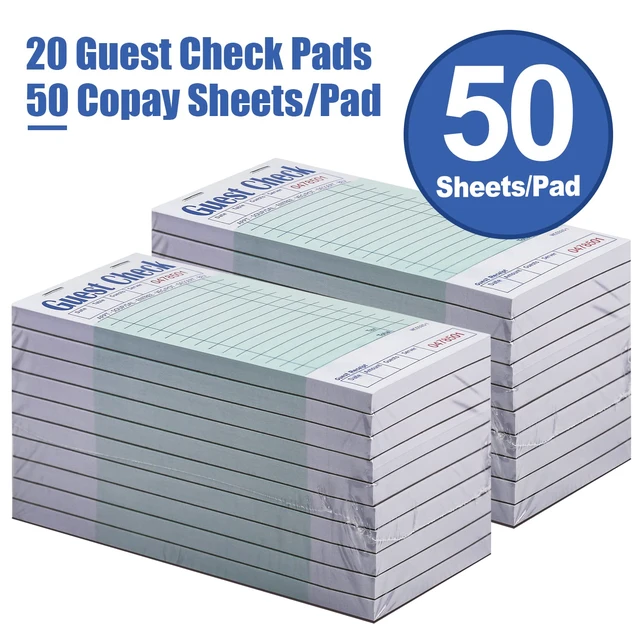 Alt view image 3 of 7 - Guest Checks Server Note Pads 1000 Sheets Waitress Notepad for Restaurants (20 Books) 3.5" x 6.75" Per Ticket Book