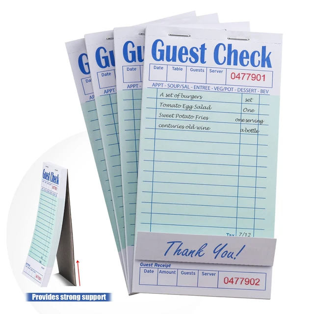 Alt view image 4 of 7 - Guest Checks Server Note Pads 1000 Sheets Waitress Notepad for Restaurants (20 Books) 3.5" x 6.75" Per Ticket Book