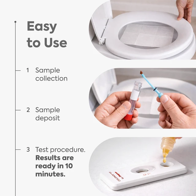 Alt view image 5 of 7 - COLONOX At-Home Colon Screening Test Kit, Fecal Occult Blood Test, 2 Tests Easy To Use, Detects Hidden Blood in Stool, Rapid Results in 10 Minutes, Highly Sensitive, Private Testing At Home