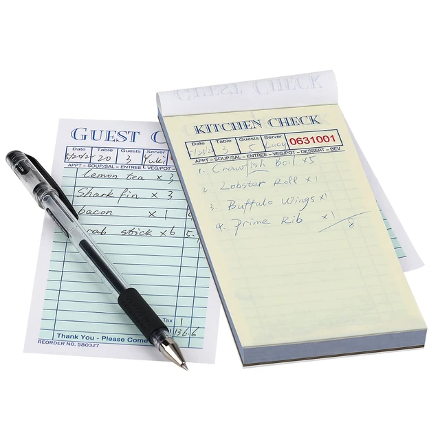 Alt view image 4 of 7 - Guest Checks Server Note Pads 1000 Sheets With Carbonless Copy Paper for Restaurants (20 Books) 3.5" x 6.75" Per Ticket Book