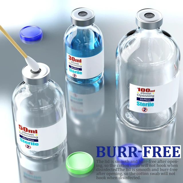 Alt view image 4 of 6 - Sterile Empty Vials with Self Healing Injection Port,with Flip Off Aluminum Cap,Sterile Package (30ml,10)