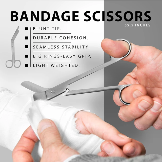 Alt view image 7 of 7 - Premium 7 Piece Silver Diagnostic Kit - Taylor Hammer, Measuring Tape, Tuning Forks, Bandage Scissors, Pupil Gauge Penlight, Snellen Eye Chart (Silver)