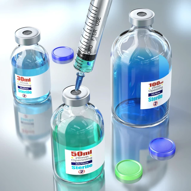 Alt view image 3 of 6 - Sterile Empty Vials with Self Healing Injection Port,with Flip Off Aluminum Cap,Sterile Package (30ml,10)
