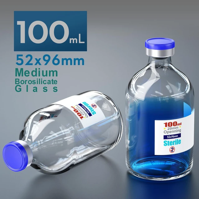 Alt view image 2 of 6 - Sterile Empty Vials with Self Healing Injection Port,with Flip Off Aluminum Cap,Sterile Package (100ml,4)