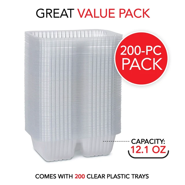 Alt view image 2 of 7 - 12oz Plastic Nacho Trays (200 Pack) Small Disposable Tray for Nachos & Cheese Dip, Concession Stand Supplies, Movie Night Snacks for Kids, Carnival Party Decorations, Food Boats, Snack Containers