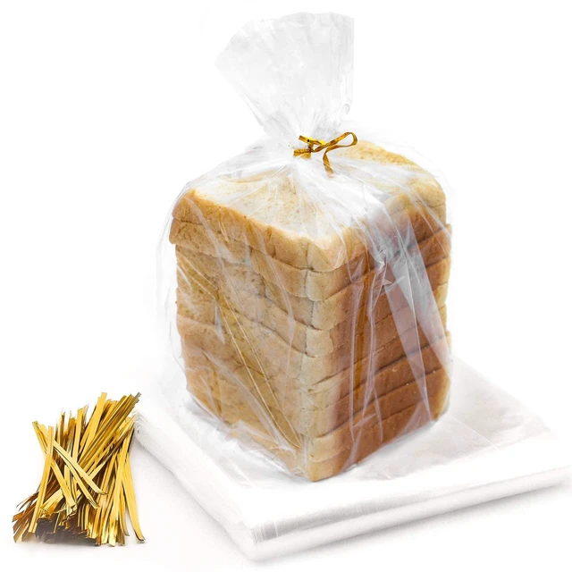 Alt view image 5 of 7 - Bread Bags with Ties, Reusable,100 Clear Bags and 100 Ties, Bread Bags For Homemade Bread And Bakery Loaf Adjustable Reusable(100)