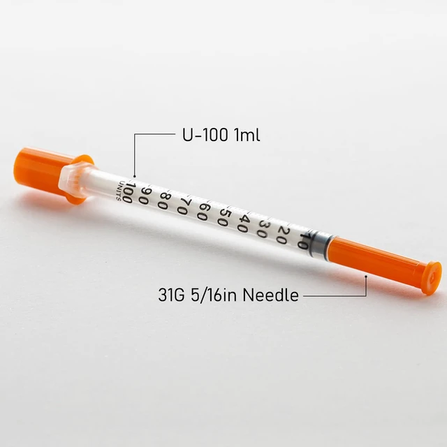 Alt view image 2 of 7 - U-100 Syringe with Needle 31Ga 1cc 5/16"(8mm)- Pack of 50 Pcs