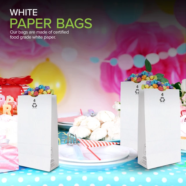 Alt view image 7 of 7 - 4 Lb White Paper Bags (250 Count) - Eco Friendly White Lunch Bags - Small White Paper Bags for Packing Lunch - Blank White Lunch Bags Paper for Arts & Crafts Projects