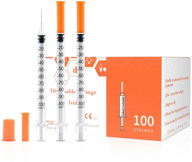 Main image of U 100 1ml 30 Gauge 1cc 5/16 inch 8mm, 100Pack Lab Disposable Dispensing Supplies