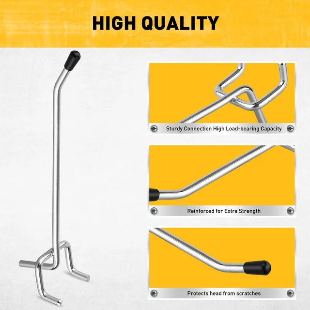 Alt view image 5 of 7 - 105-Piece 6 Inch Pegboard Hooks, Heavy Duty Peg Board Organizer Accessories, Peg Board Tool Hangers Fit for 1/4" and 1/8" Pegboard Hanging Tools Garage, Workshop, and Craft Storage