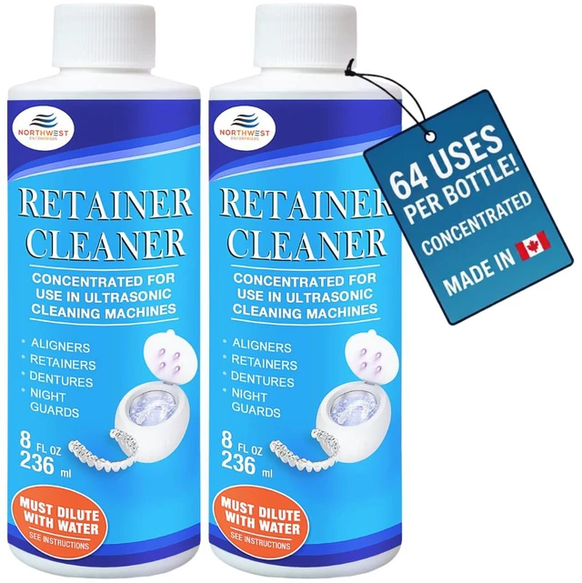 Main image of Ultrasonic Retainer Cleaner, Removes Odor, 16 oz Made for Invisalign, nightguards and mouthguards, clears the cloudiness, odor and staining that brushing leaves behind