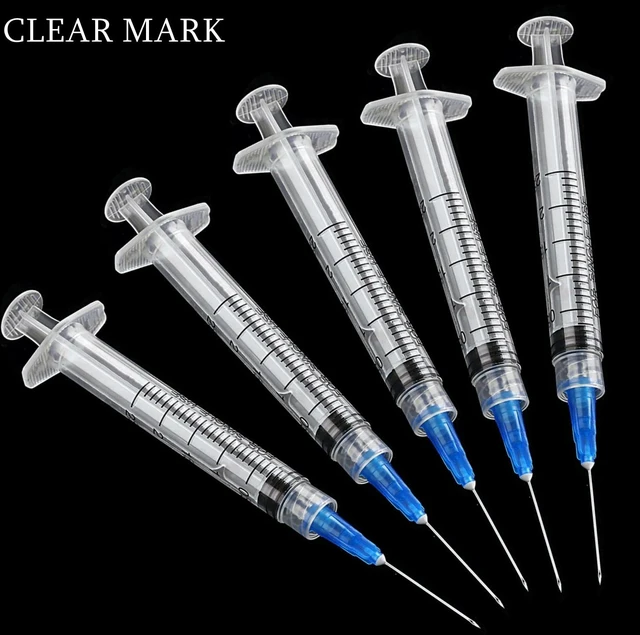 Alt view image 6 of 6 - 100 Pack 3ml/cc Plastic Luer Lock Syringa with 23Ga and Cap, Individually Sealed Wrapped, for Scientific Labs, Measuring Liquid, Refilling Cartridges or Glue Applicator