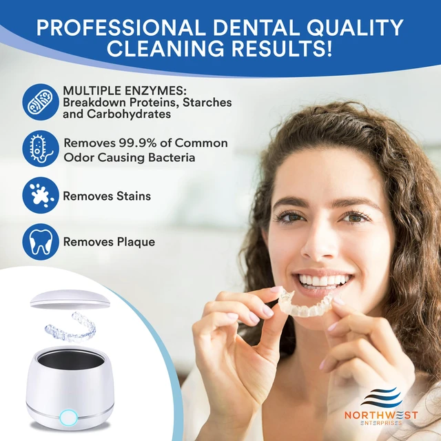Alt view image 4 of 7 - Ultrasonic Retainer Cleaner, Removes Odor, 16 oz Made for Invisalign, nightguards and mouthguards, clears the cloudiness, odor and staining that brushing leaves behind
