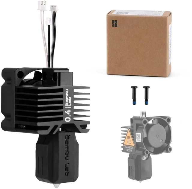 Main image of Bamboo Lab X1, X1C Hotend Complete Kit,Hardened Steel 0.4mm Nozzle Full Assembly Hot End with Fan,Thermistor,Ceramic Heater,Extruder Heating Block,Print Head Tip for Bambu X1 Series 3D Printer