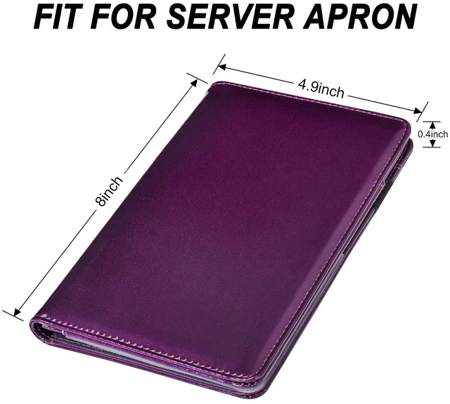 Alt view image 3 of 7 - Server Books for Waitress - Glitter Leather Waiter Book Server Wallet with Zipper Pocket, Cute Waitress Book&Waitstaff Organizer with Money Pocket Fit Server Apron (Glitter Purple)